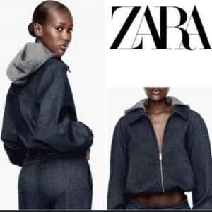 Zara Dark Blue Zip-Up Jacket